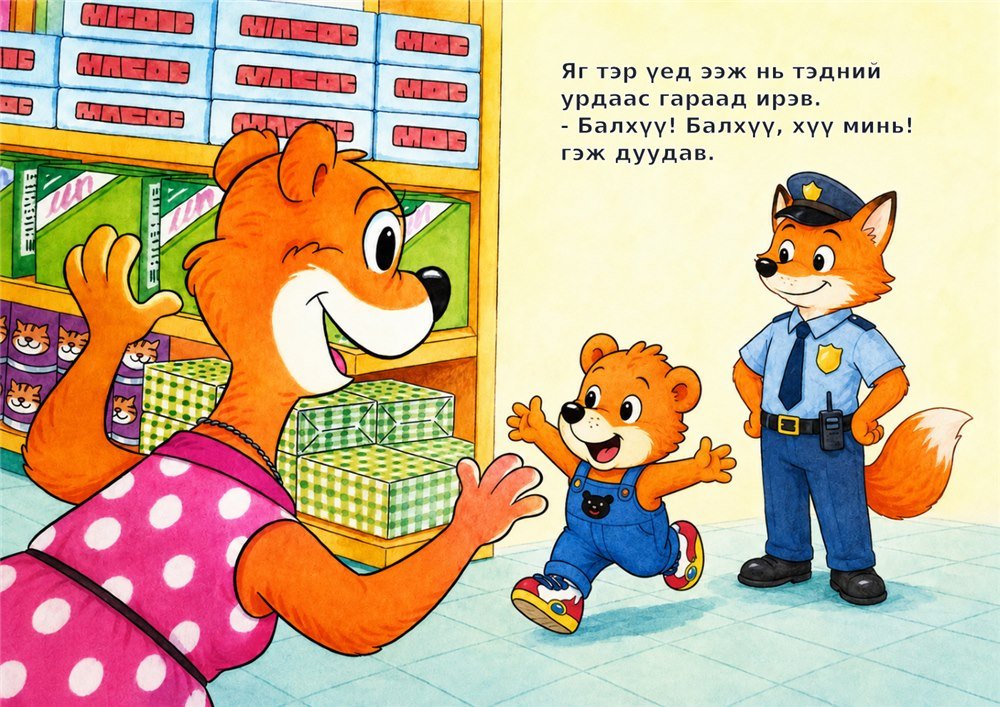 Балхүү дэлгүүрт төөрсөн нь — зурагт номын хуудас