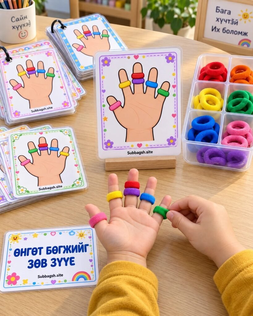Өнгөт бөгжийг зөв зүүе — хэвлэж бэлтгэсэн хэрэглэгдэхүүн