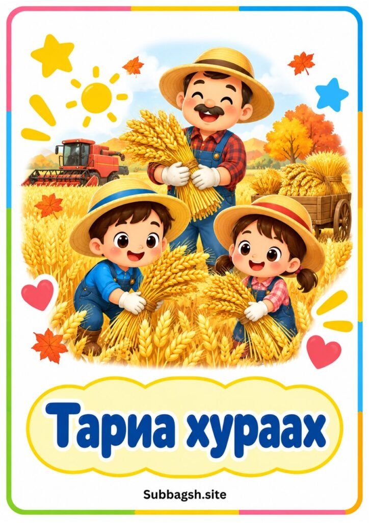 Намрын аж ахуй — зурагт карт, 1-р хуудас