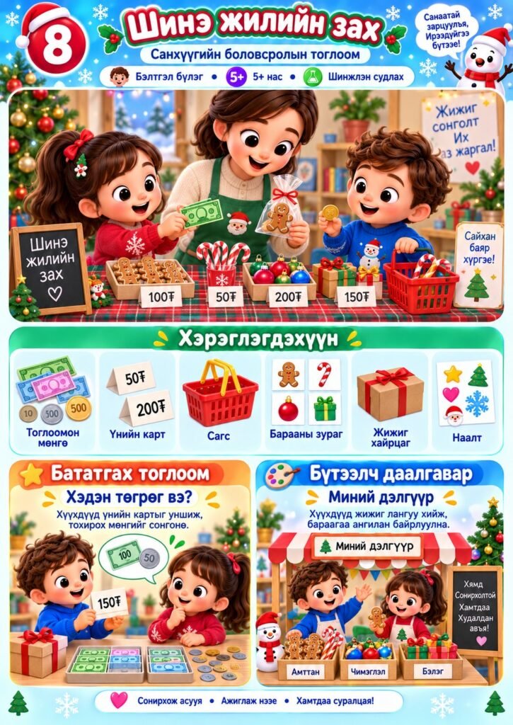 Нээлттэй үйл ажиллагаа — Шинэ жилийн зах — санхүүгийн боловсролын тоглоом (Бэлтгэл бүлэг)