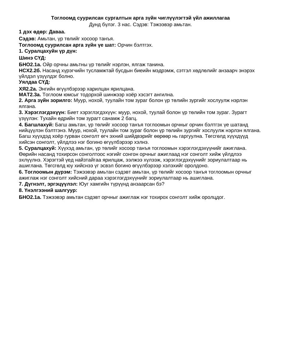 ТоССа/Зүй — Тэжээвэр амьтан (Дунд бүлэг) | 7 хоногийн нэгдсэн + 1-5 өдрийн дэлгэрэнгүй төлөвлөлт - Image 5