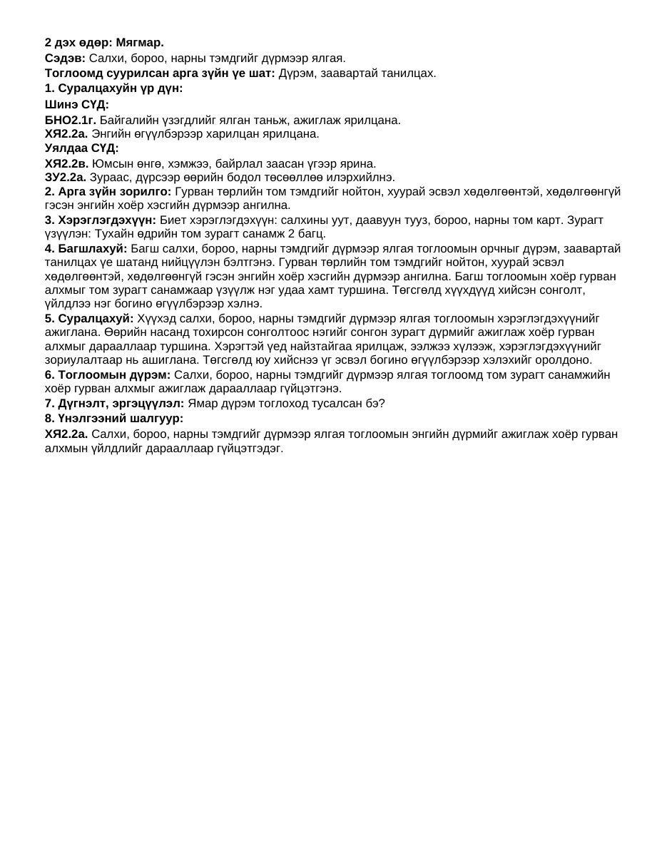 ТоССа/Зүй — Цаг агаар (Дунд бүлэг) | 7 хоногийн нэгдсэн + 1-5 өдрийн дэлгэрэнгүй төлөвлөлт - Image 6