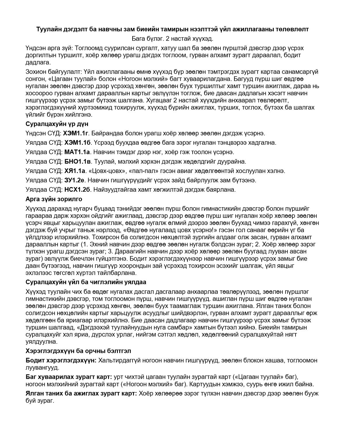 Туулайн дэгдэлт ба навчны зам — хүснэгттэй аргачлалын нэг нүүрийн жишээ